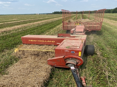 Baling straw at the farm in Bloomer, WI
